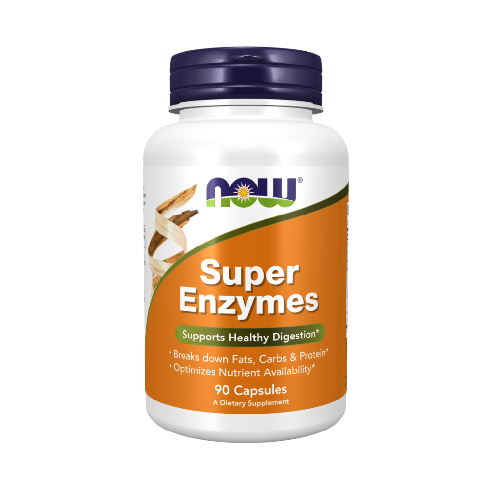 NOW Super Enzymes, Супер Ферменты, Энзимы - 90 капсул