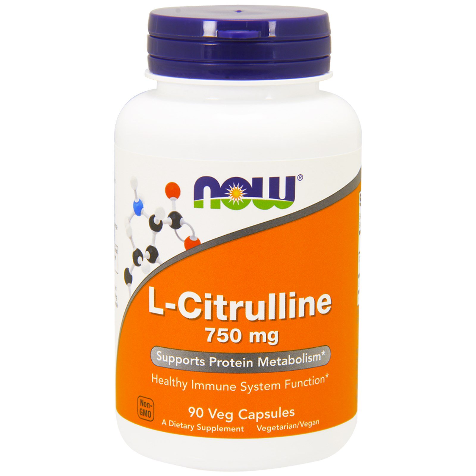 NOW L-Citrulline, L-Цитруллин 750 мг - 90 капсул