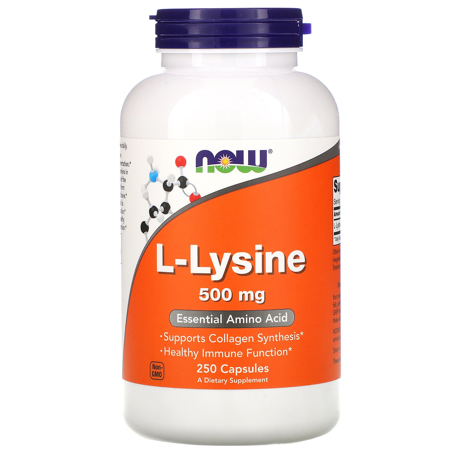 NOW L-Lysine, L-Лизин 500 мг - 250 капсул