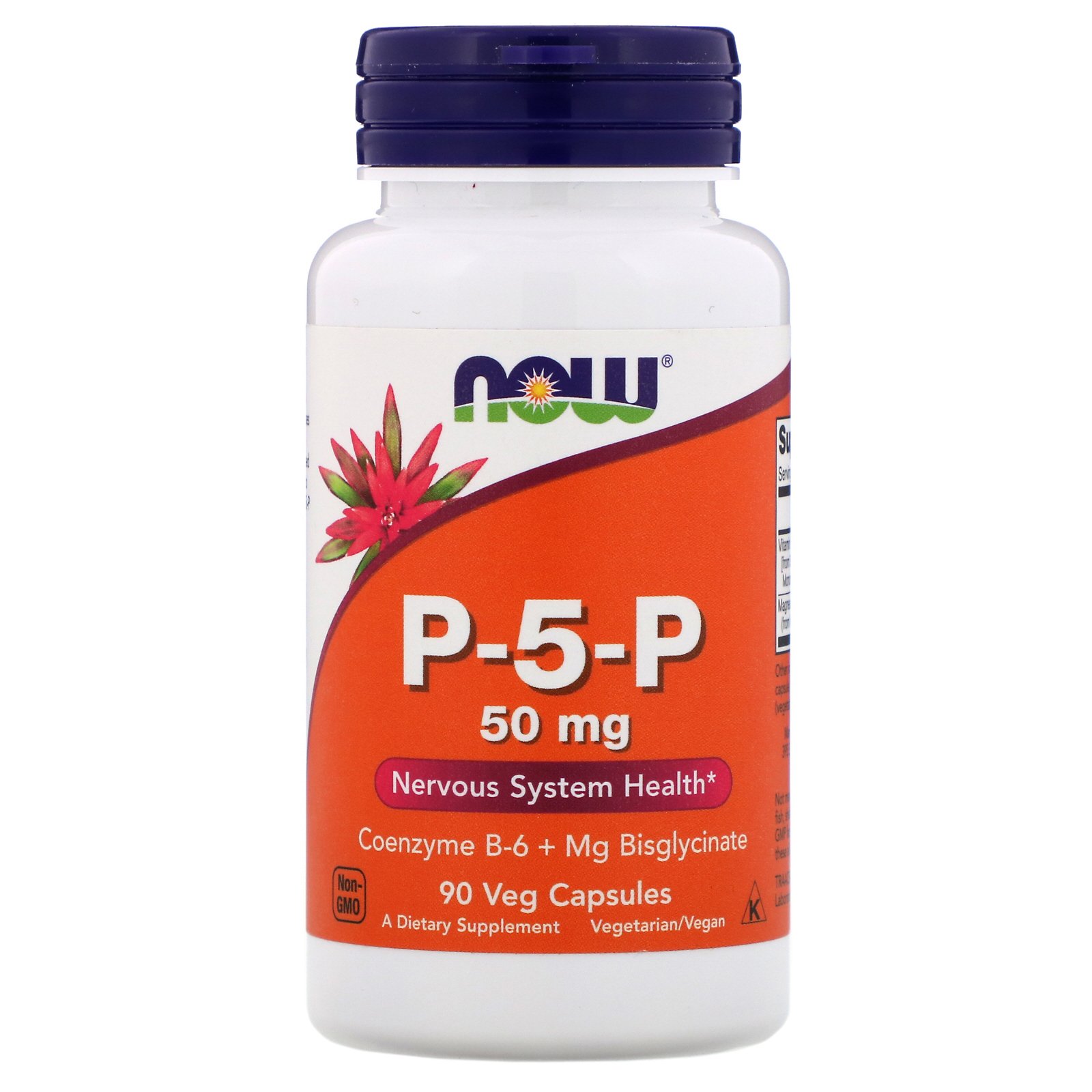 NOW P-5-P, Пиридоксаль 5-Фосфат b-6, 50 мг - 90 капсул