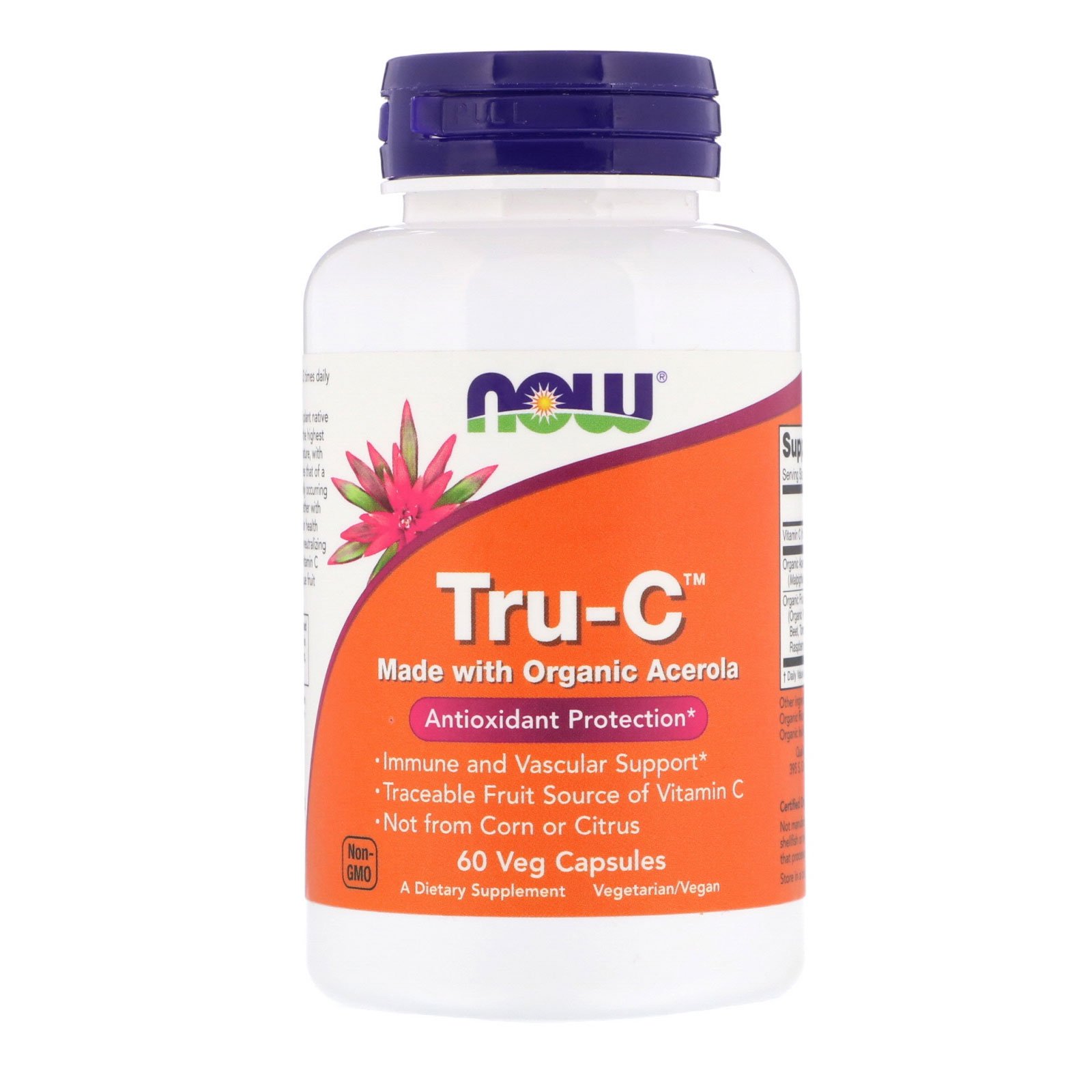 NOW C Organic Tru-C, Витамин C Органический - 60 капсул