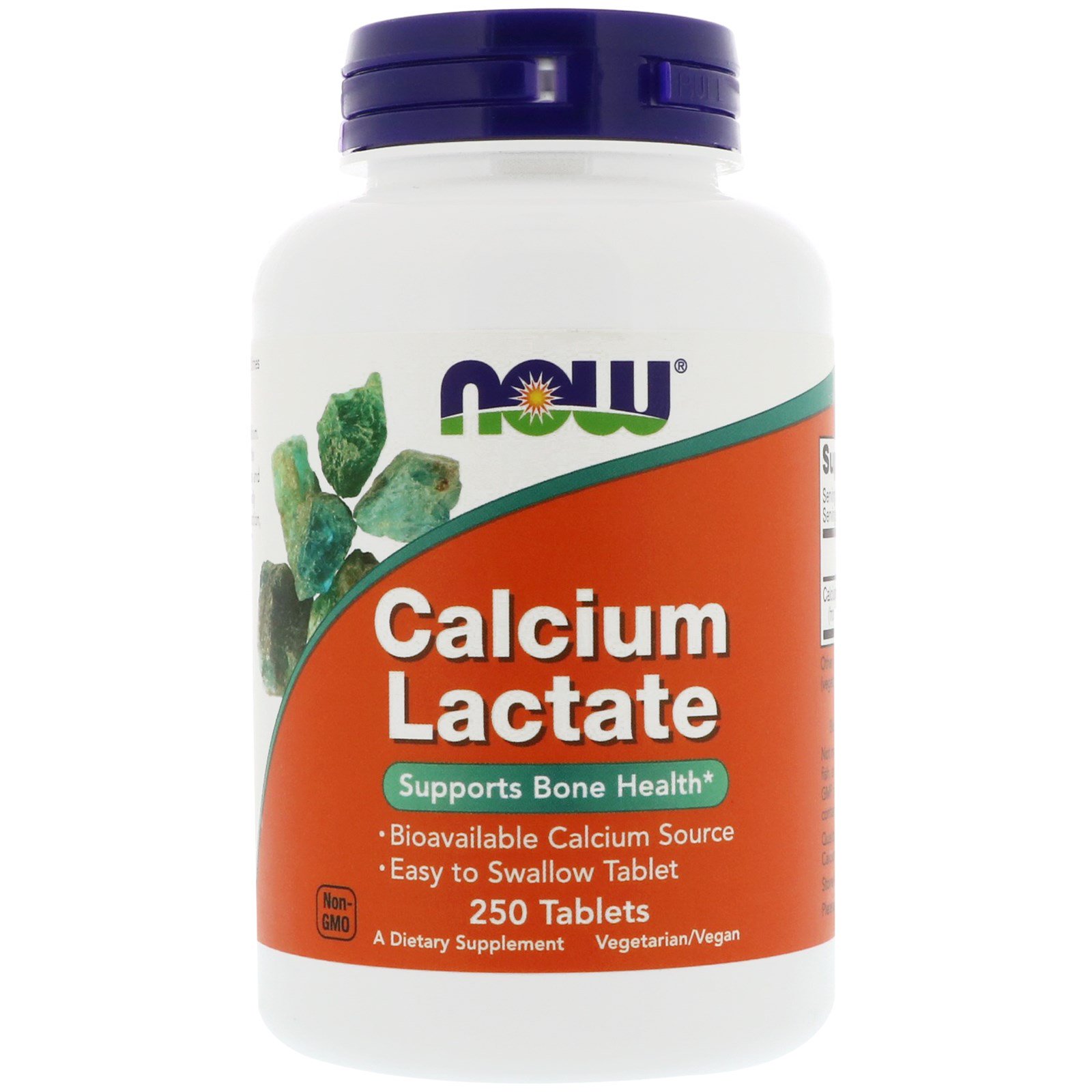 NOW Calcium Lactate, Кальций Лактат Повышенная Усвояемость 255 мг - 250 таблеток