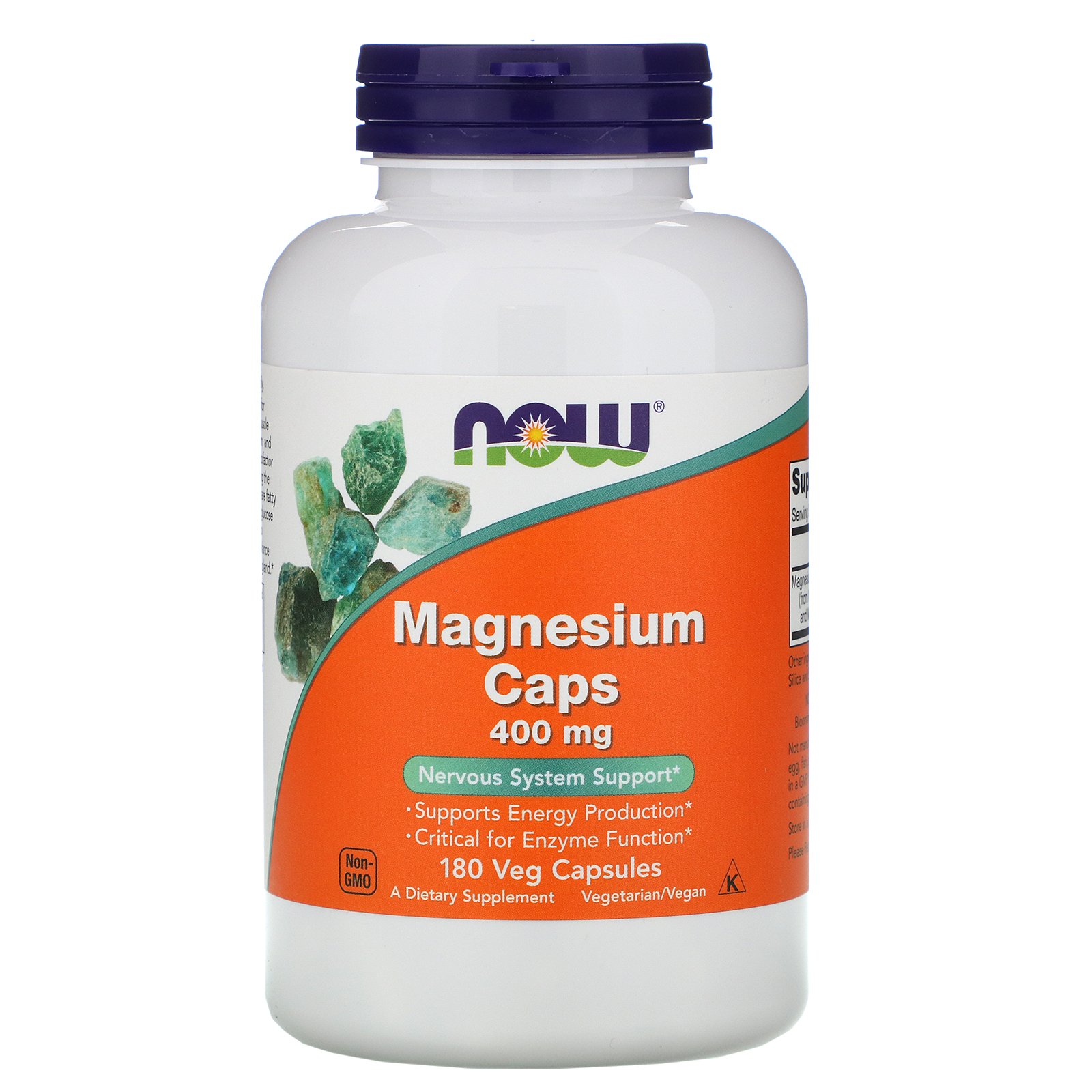 NOW Magnesium Caps, Магний Оксид, Цитрат, Аспартат 400 мг - 180 капсул