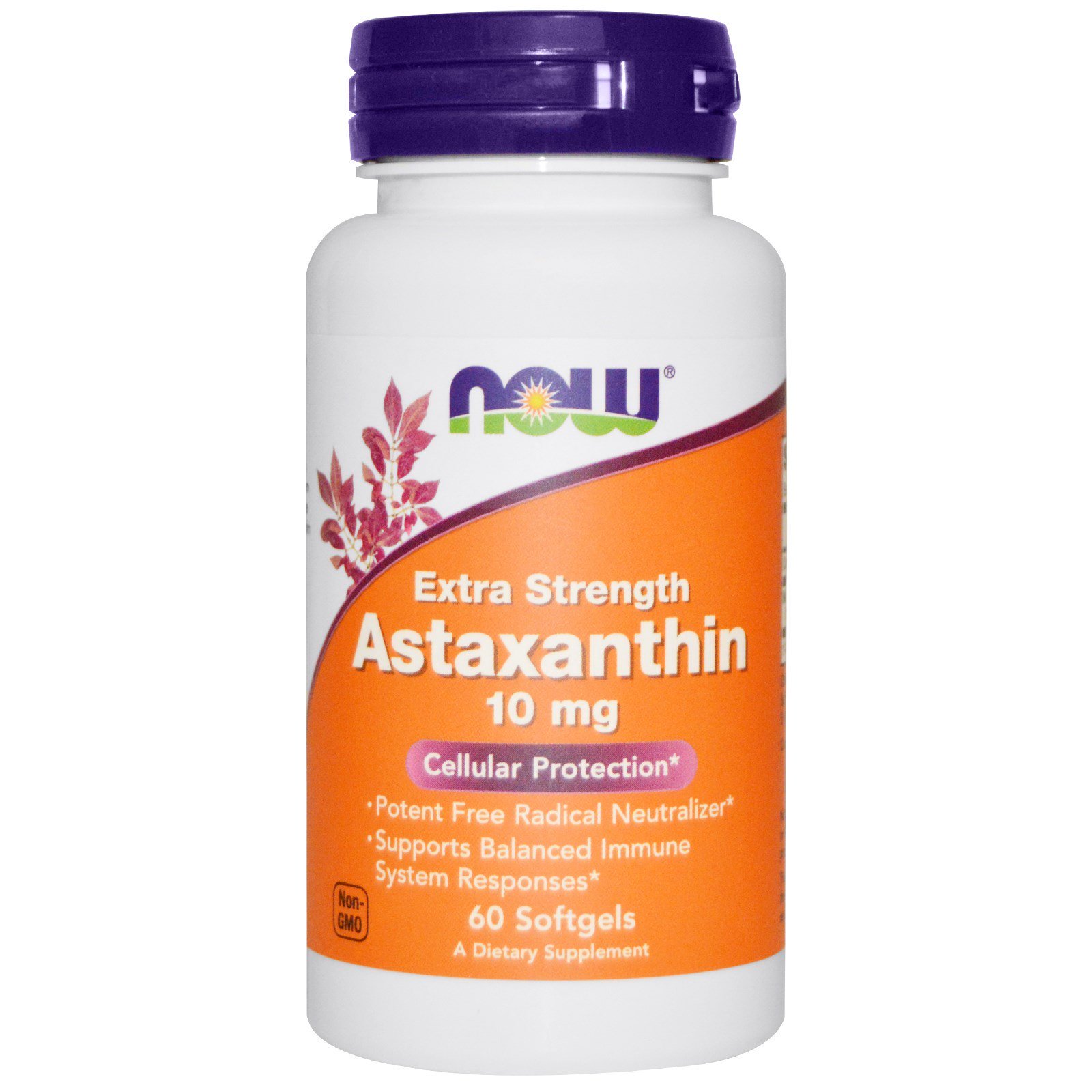 NOW Astaxanthin, Астаксантин 10 мг - 60 капсул