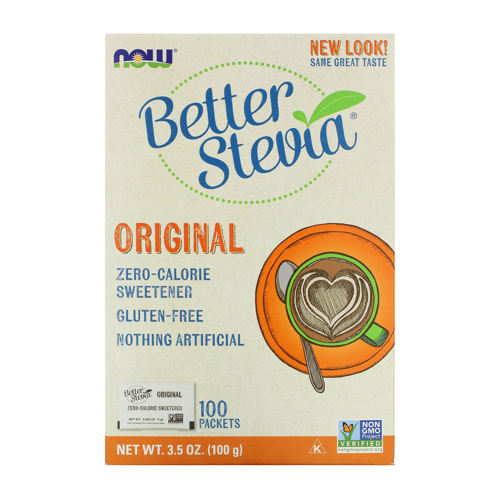 NOW Stevia, Стевия 1000 мг - 100 пакетов