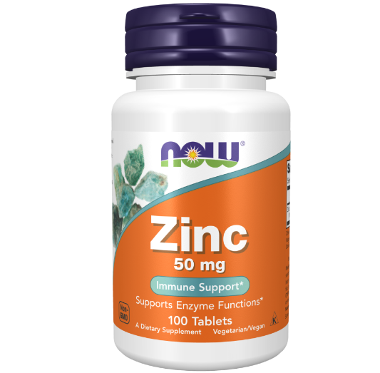 NOW Zinc, Цинк 50 мг - 100 таблеток