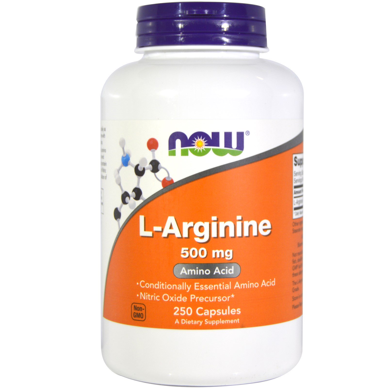 NOW L-Arginine, L-Аргинин 500 мг - 250 капсул