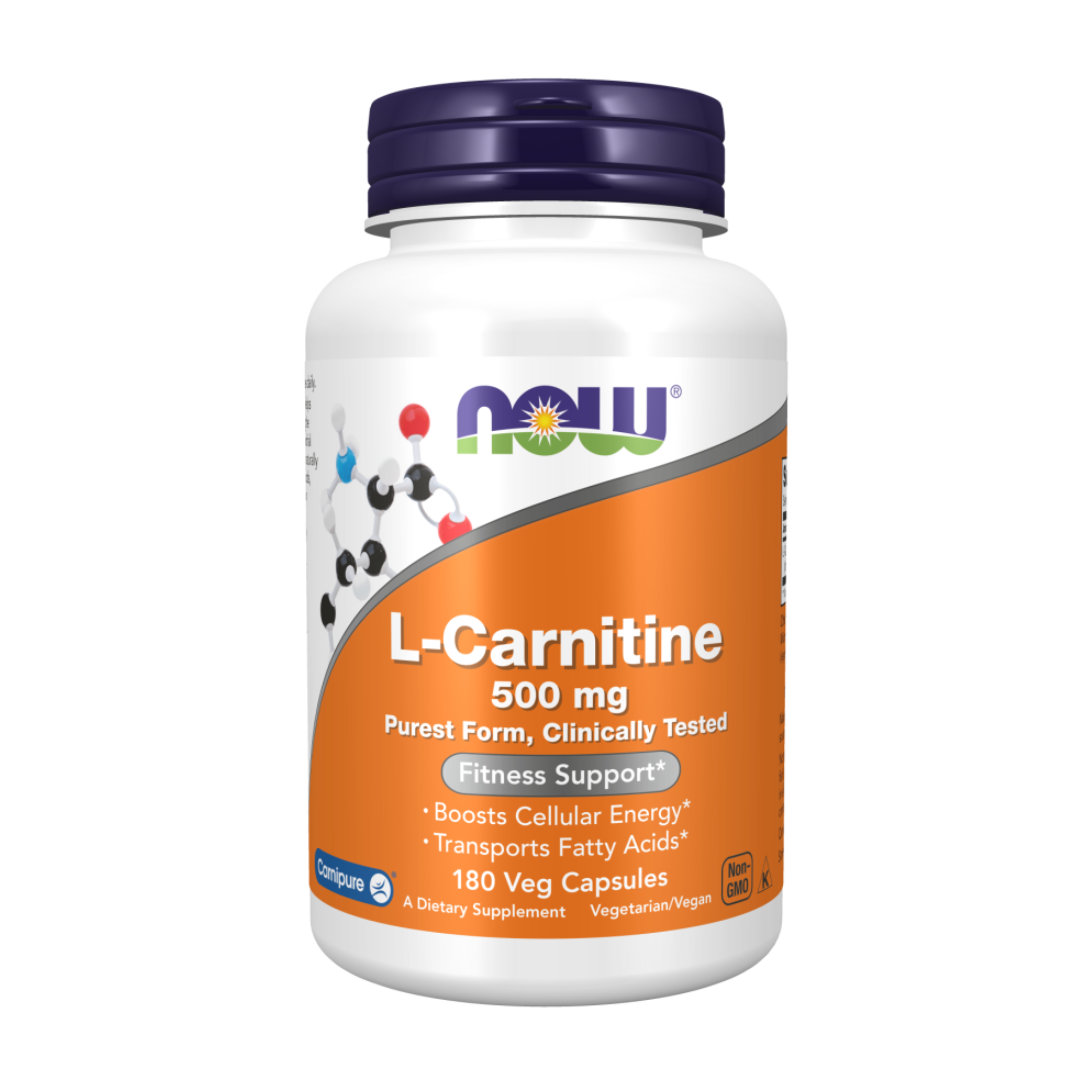 NOW L-Carnitine, L-Карнитин 500 мг - 180 капсул