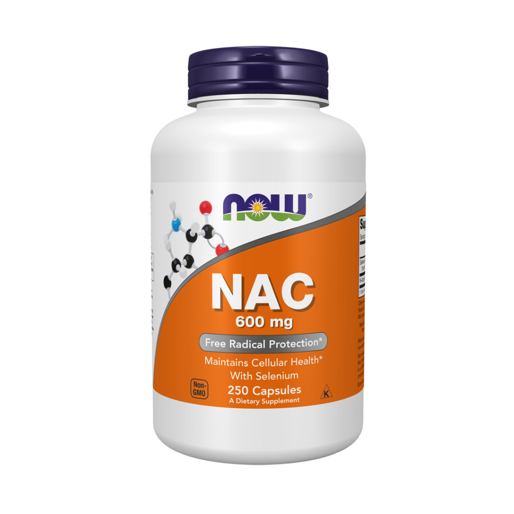 NOW NAC, N-Ацетил L-Цистеин, Антиоксидант 600 мг - 250 капсул
