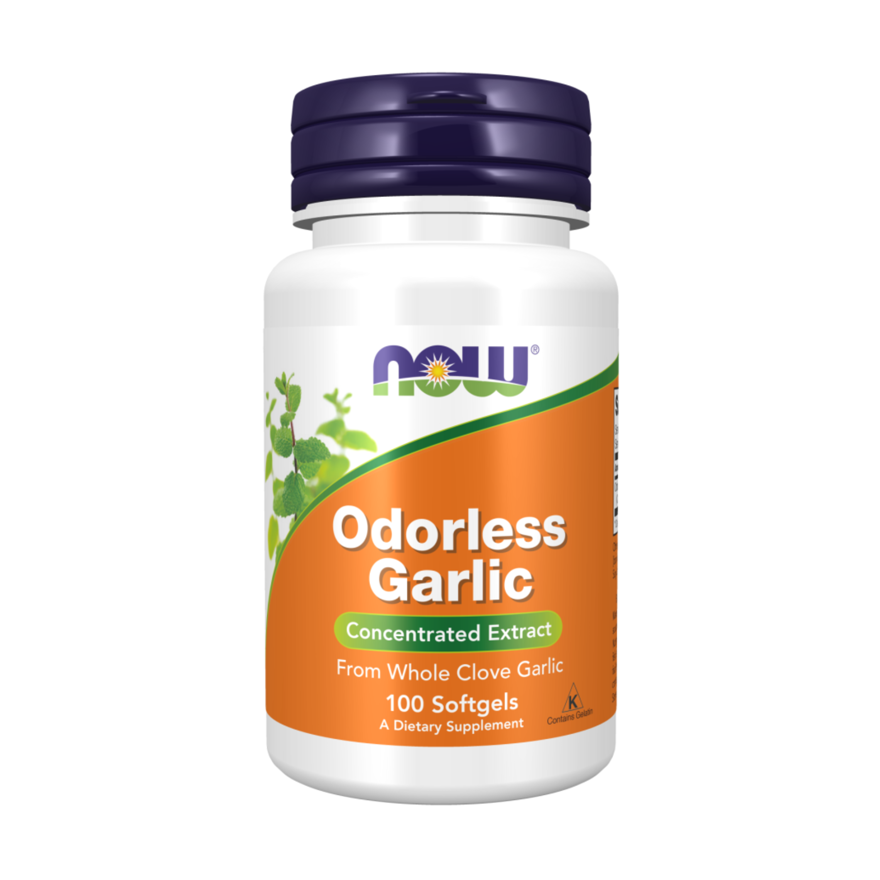 NOW Garlic Odorless, Чеснок без Запаха Экстракт 25 мг - 100 желатиновых капсул
