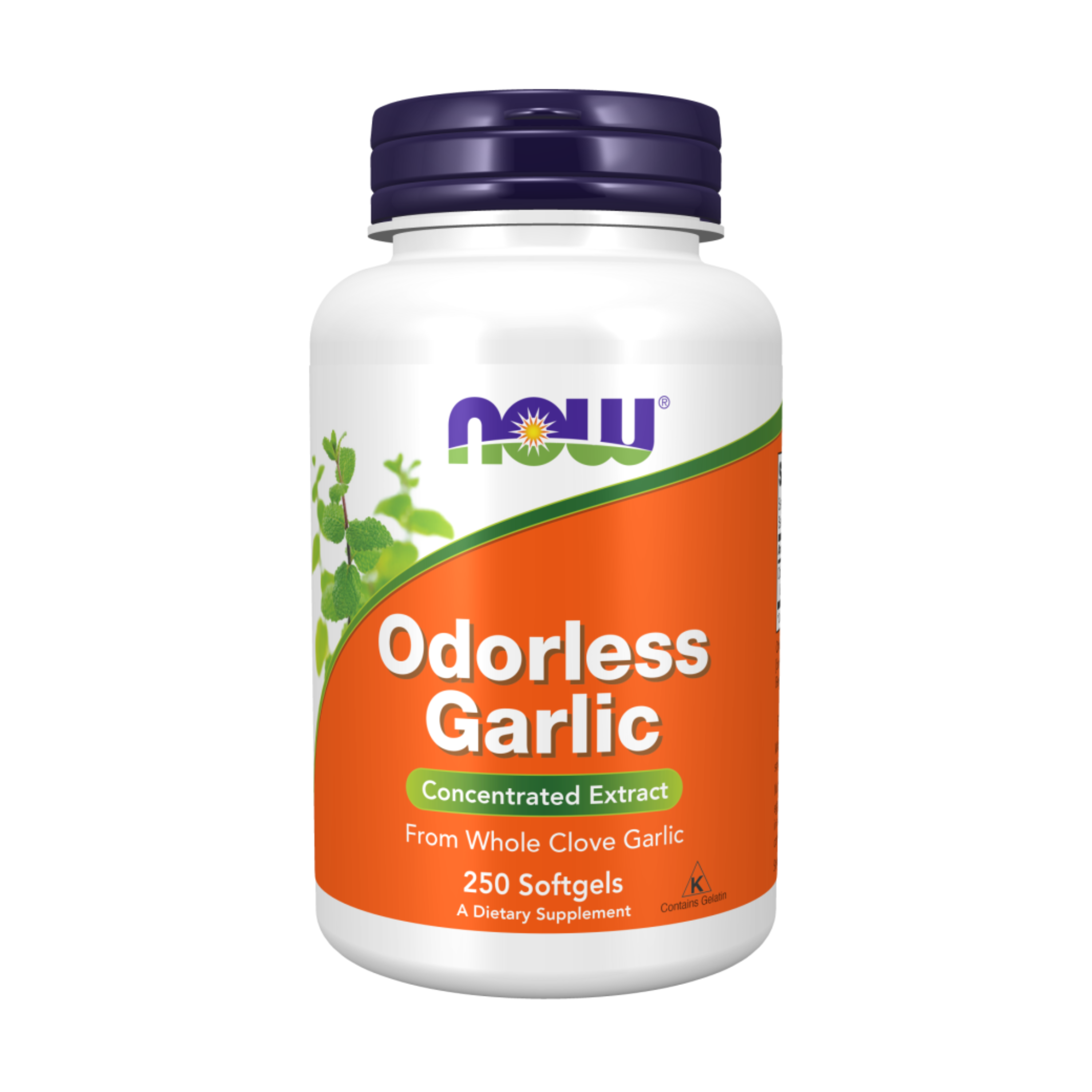 NOW Garlic Odorless, Чеснок без Запаха Экстракт 25 мг - 250 желатиновых капсул