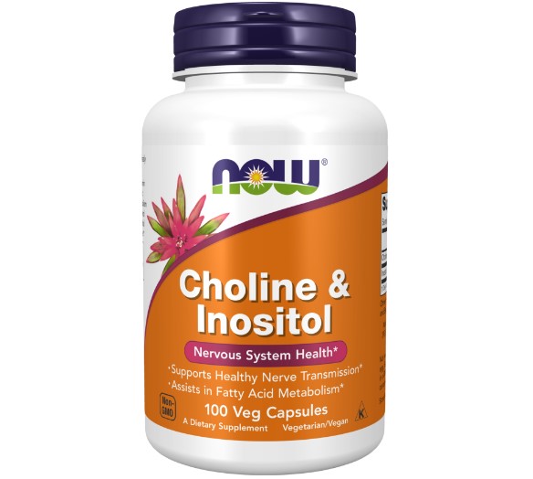 NOW Choline & Inositol, Холин + Инозитол 500 мг - 100 капсул