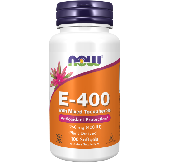 NOW E-400 Natural, Витамин Е-400 (Смесь Токофоролов) - 100 капсул