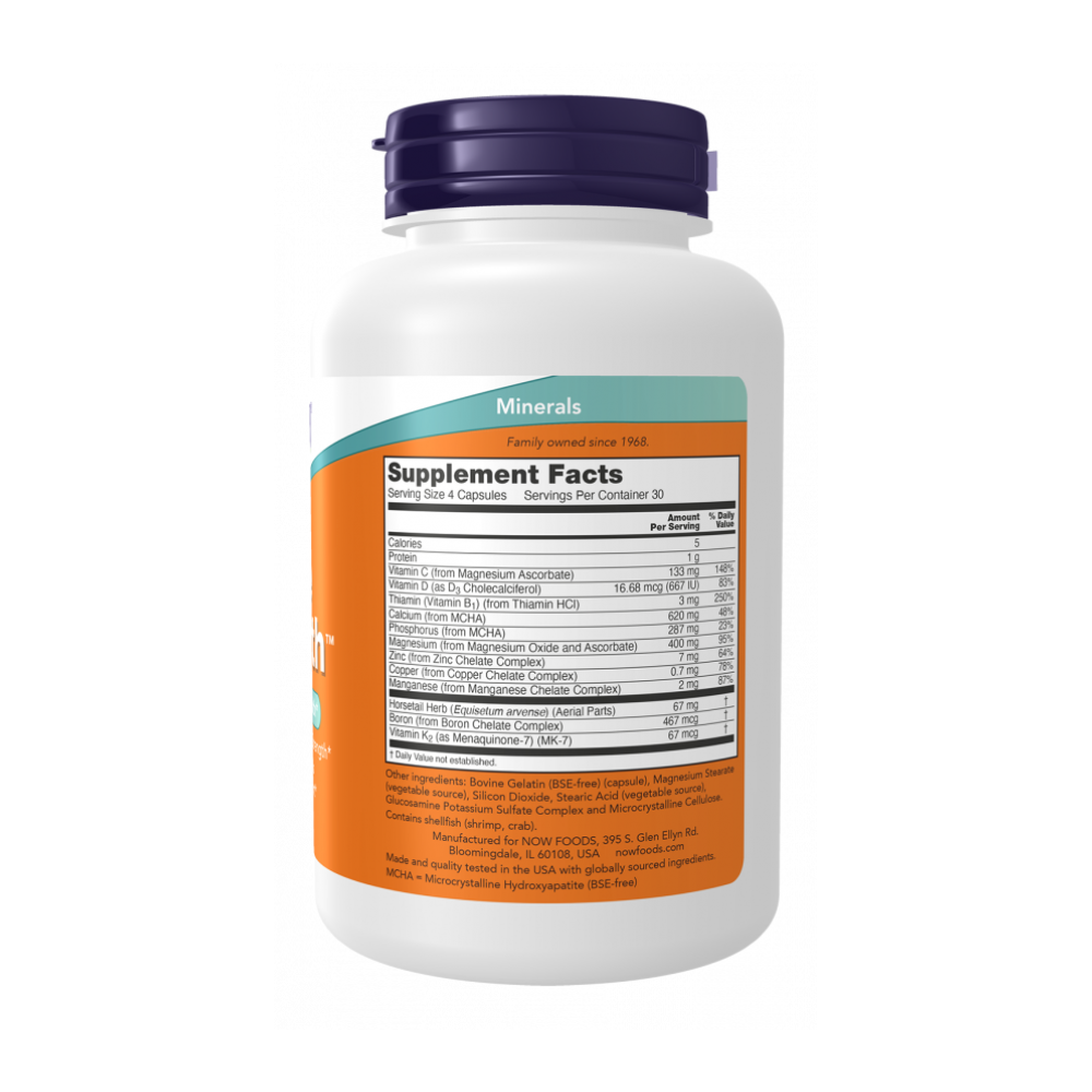 NOW Bone Strength, Крепкие Кости, Минералы и Витамины - 120 капсул