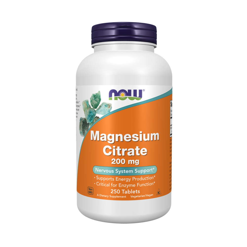 NOW Magnesium Citrate, Магний Цитрат 200 мг - 250 таблеток