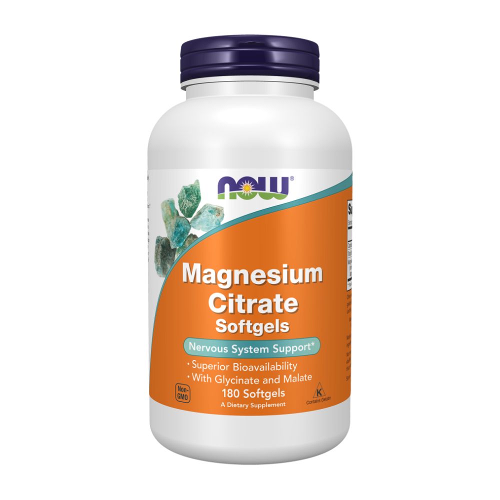 NOW Magnesium Citrate, Магний Цитрат - 180 желатиновых капсул NOW Magnesium Citrate, Магний Цитрат - 180 желатиновых капсул