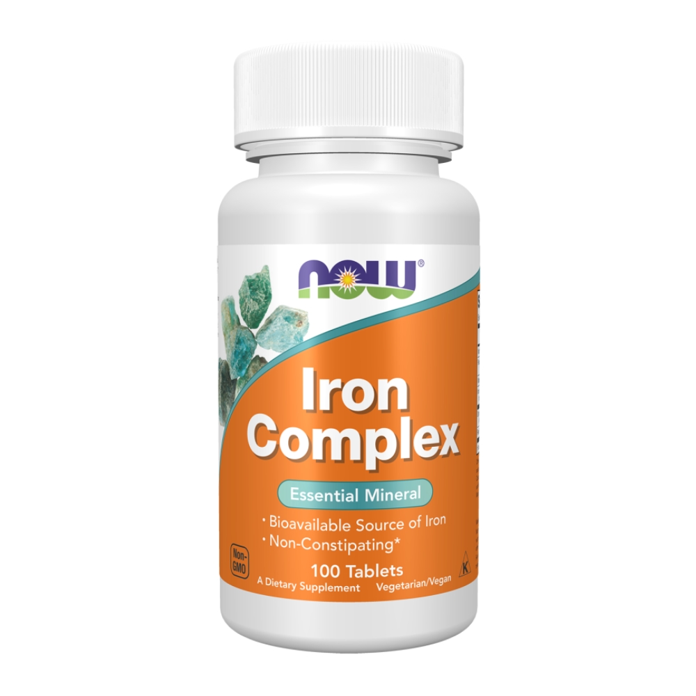 NOW Железо Бисглицинат Комплекс, Iron Complex - 100 таблеток 