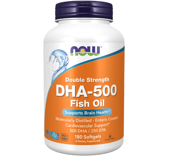 NOW Omega-3 DHA-500, Омега-3 500DHA/250EPA - 180 капсул