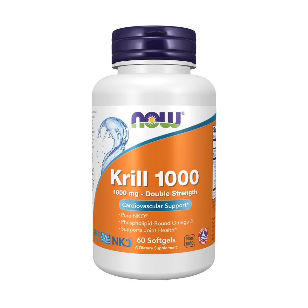 NOW Krill Oil 1000, Масло Криля Арктического 1000 мг - 60 желатиновых капсул