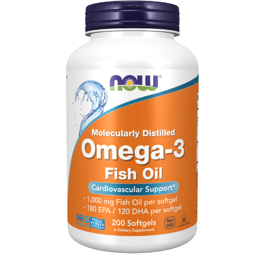 NOW Omega-3, Омега-3 180EPA/120DHA 1000 мг - 200 капсул