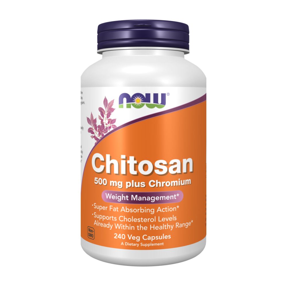 NOW Chitosan with Chromium, Хитозан 500 мг + Хром - 240 капсул