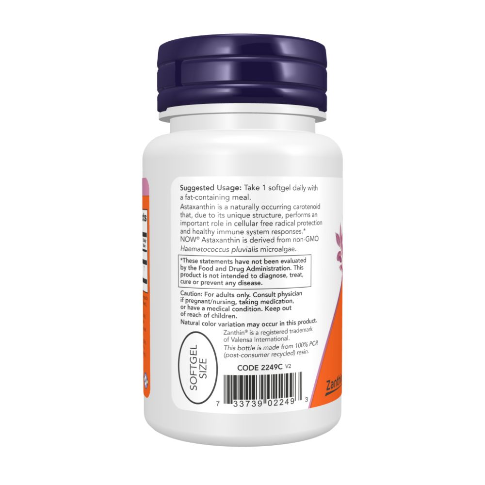 NOW Астаксантин 10 мг, Astaxanthin - 60 капсул