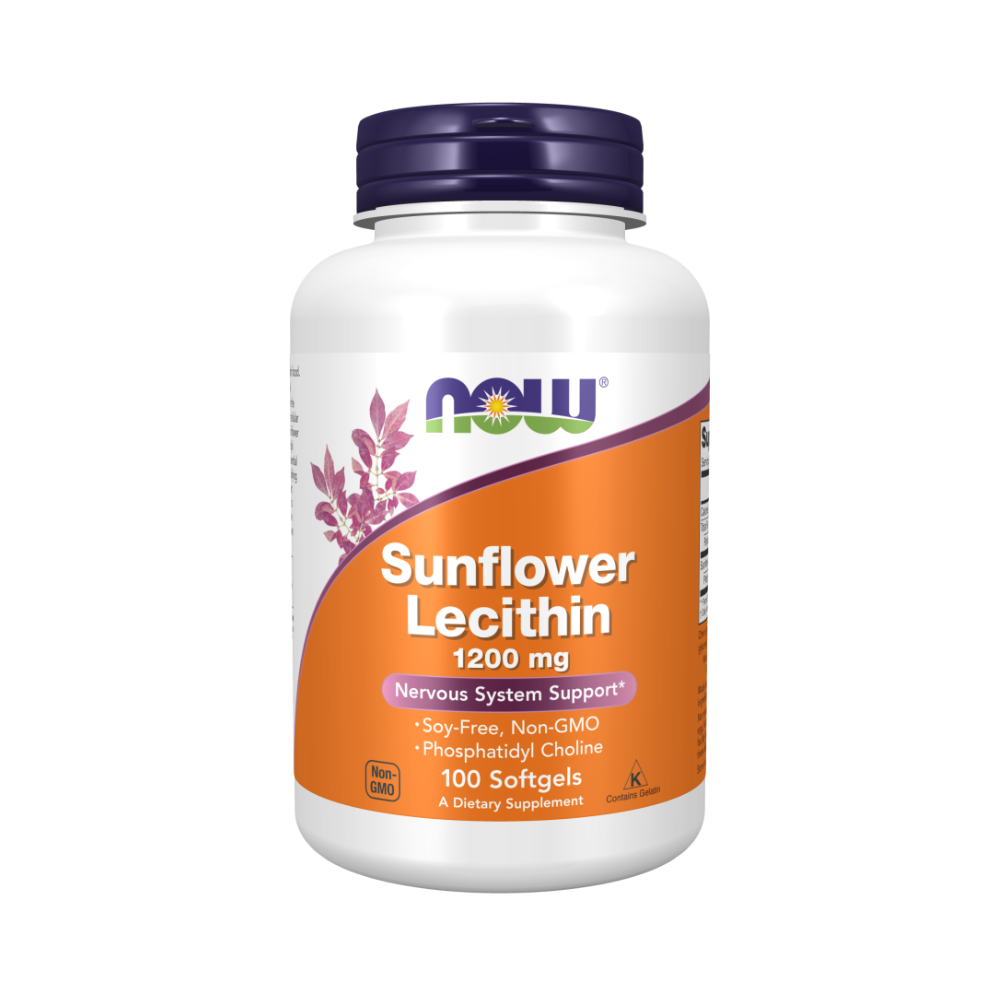 NOW Lecithin Sunflower, Лецитин Подсолнечника 1200 мг - 100 желатиновых капсул