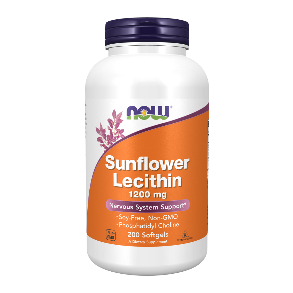 NOW Lecithin Sunflower, Лецитин Подсолнечника 1200 мг - 200 желатиновых капсул