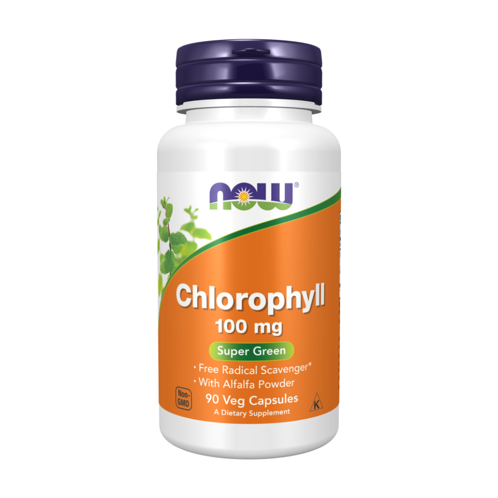 NOW Chlorophyll, Хлорофилл 100 мг - 90 капсул