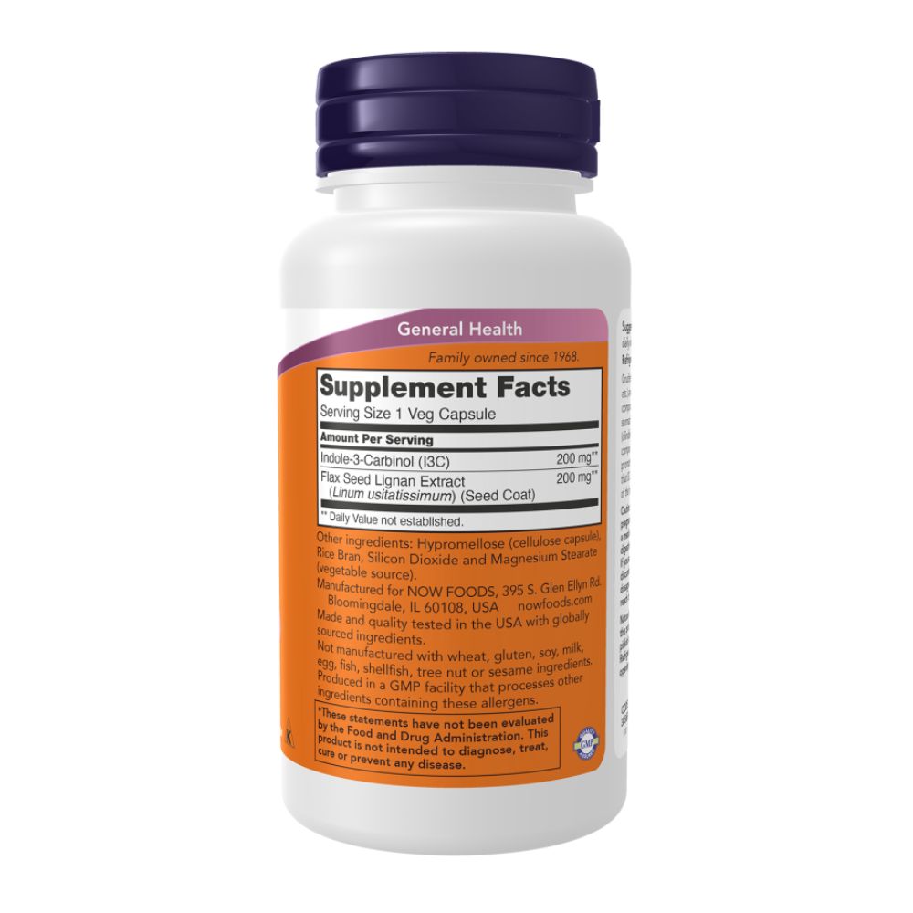 NOW Индол-3-Карбинол 200 мг, Indole-3-Carbinol - 60 капсул