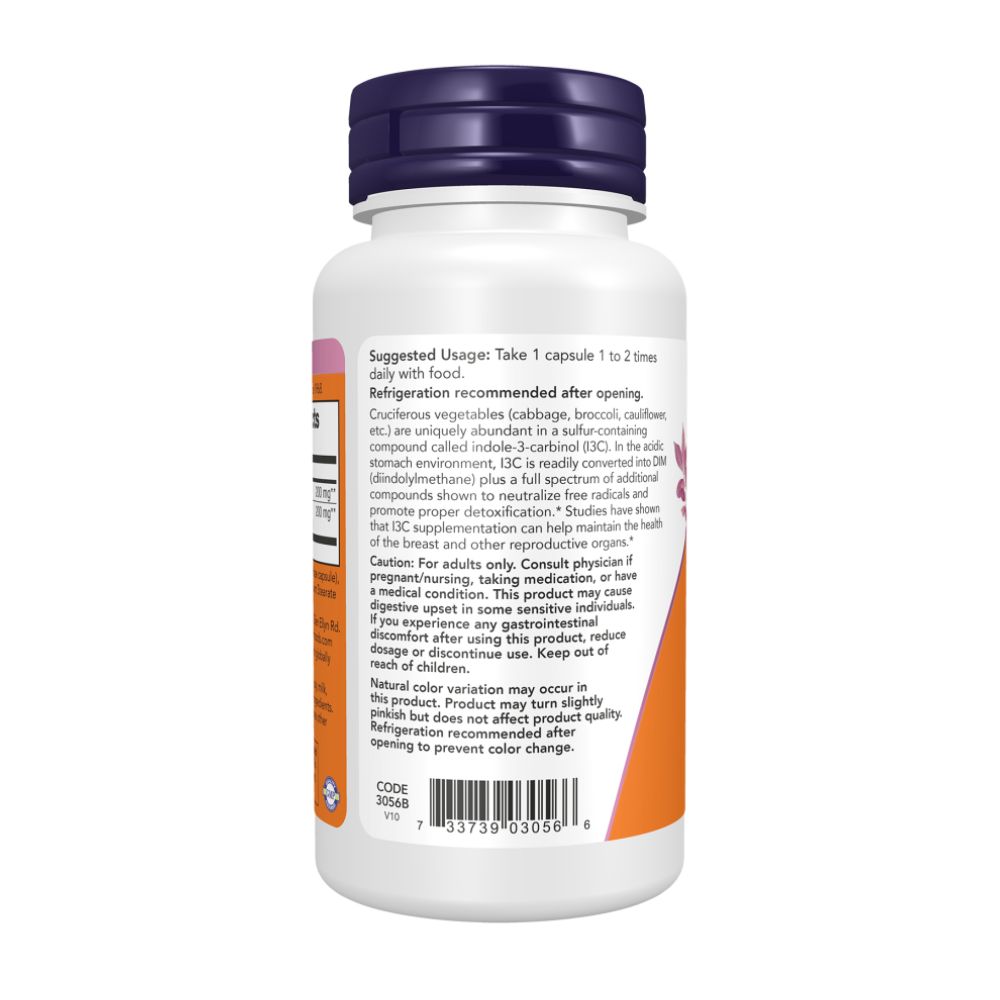 NOW Индол-3-Карбинол 200 мг, Indole-3-Carbinol - 60 капсул