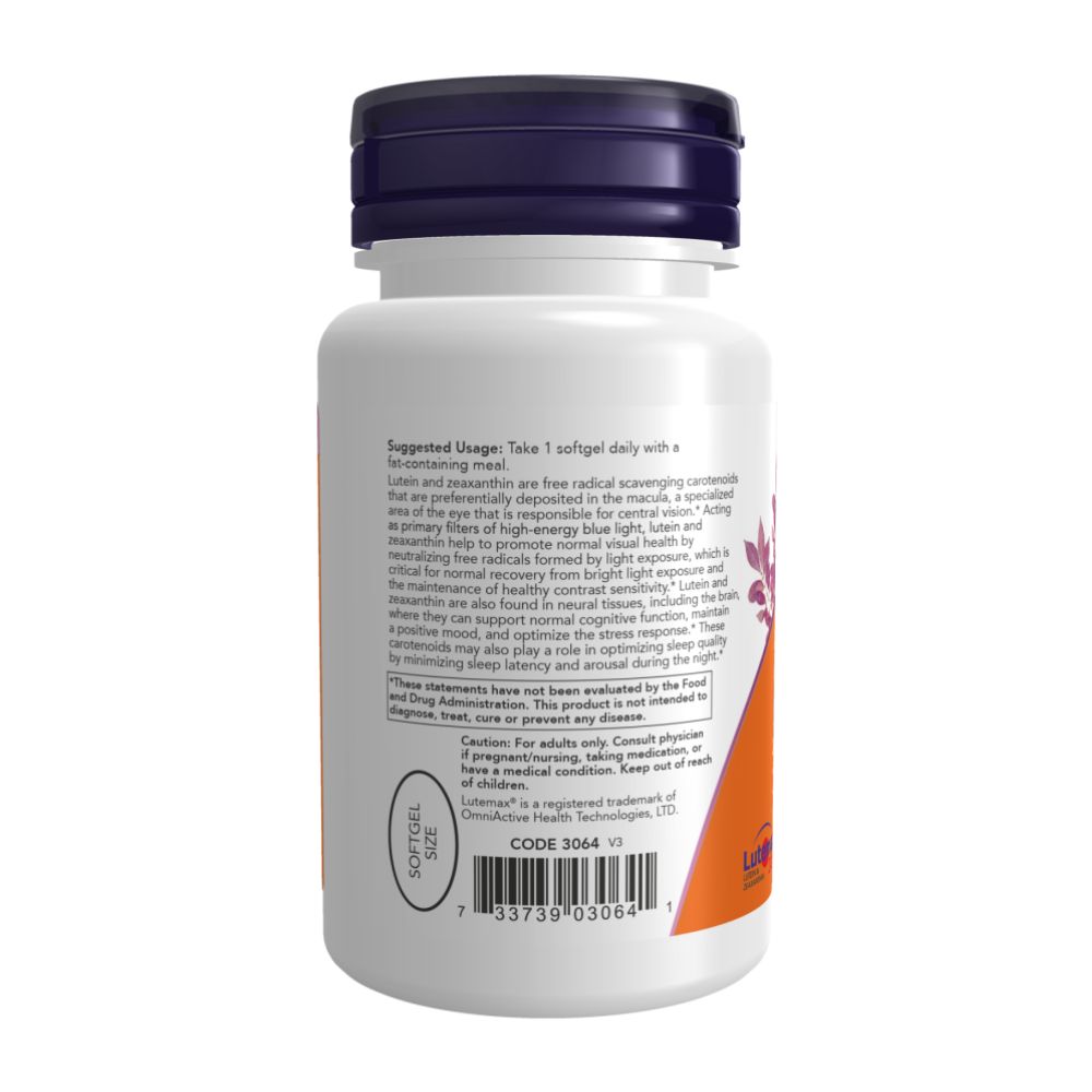 Lutein & Zeaxanthin, Лютеин 25 мг и Зеаксантин 5 мг - 60 капсул