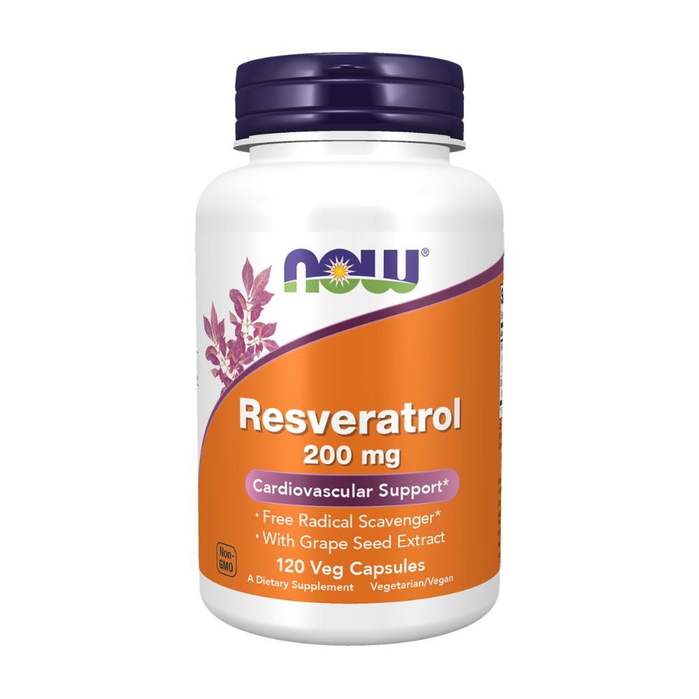 NOW Ресвератрол Натуральный 200 мг, Resveratrol Natural - 120 капсул NOW Ресвератрол Натуральный 200 мг, Resveratrol Natural - 120 капсул
