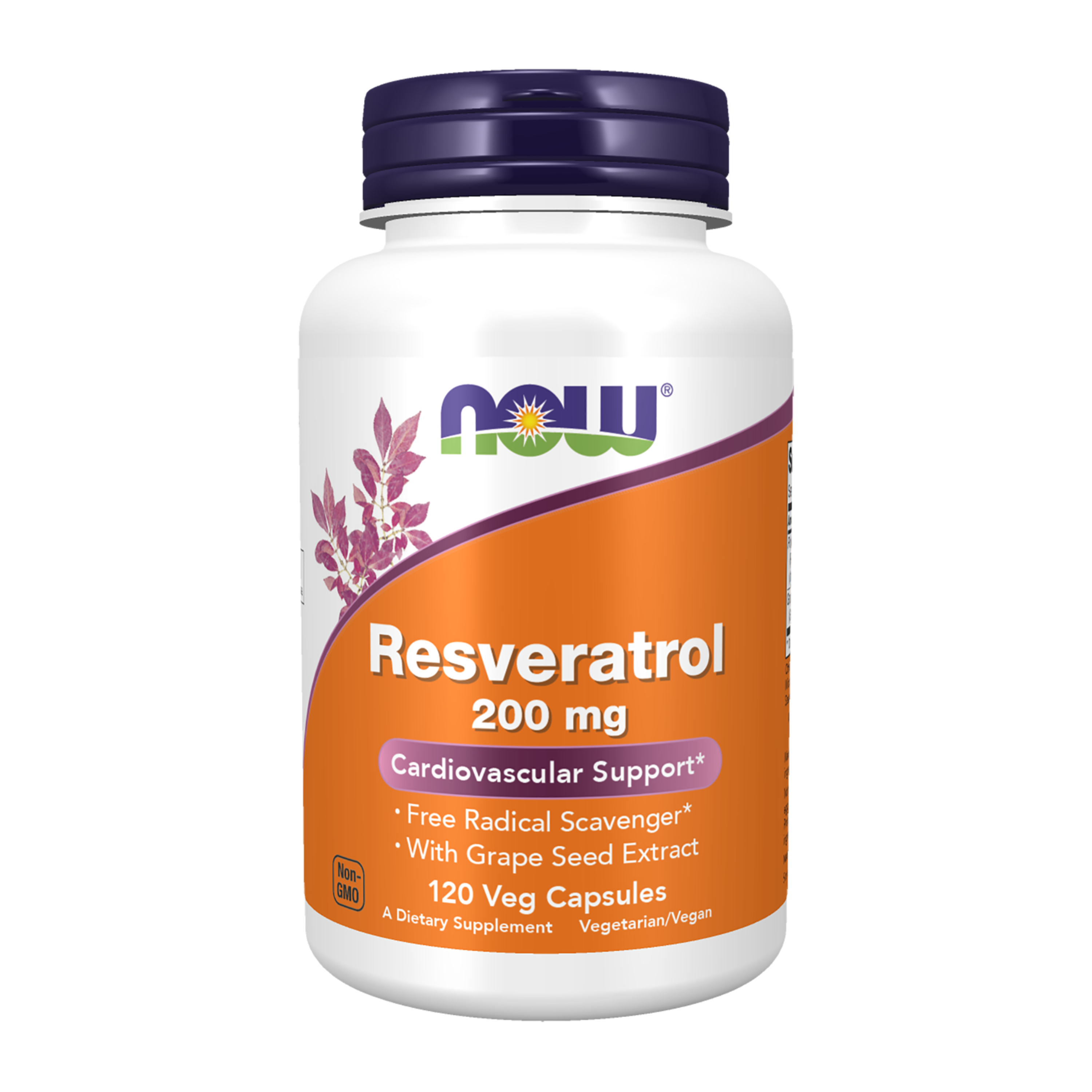 NOW Resveratrol Natural, Ресвератрол Натуральный 200 мг - 120 капсул