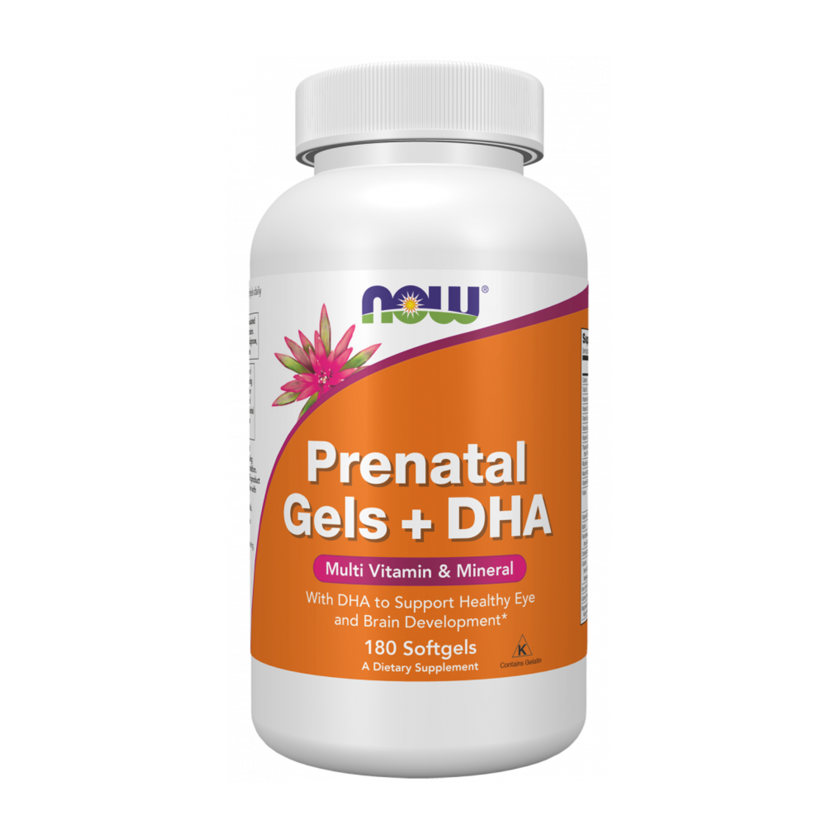 NOW Prenatal Gels + DHA, Пренатальный Комплекс + DHA - 180 капсул