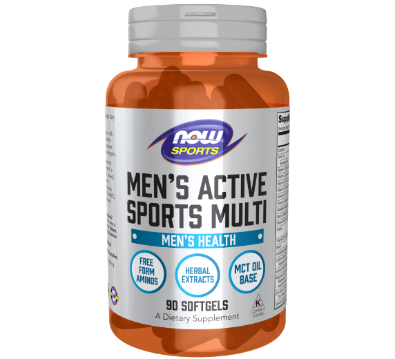 NOW Men's Active Sports, Мультивитамины для Мужчин, Спорт - 90 капсул