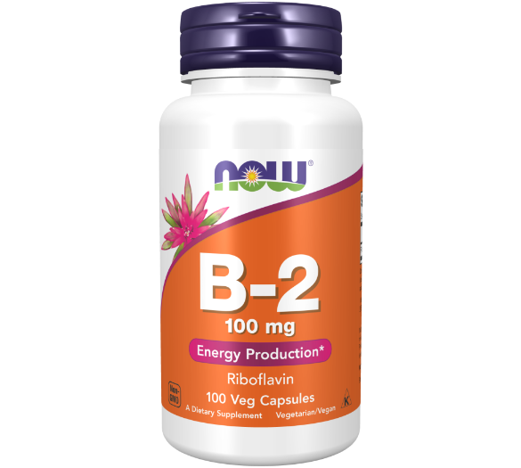 NOW B-2, Витамин B-2, Рибофлавин 100 мг - 100 капсул