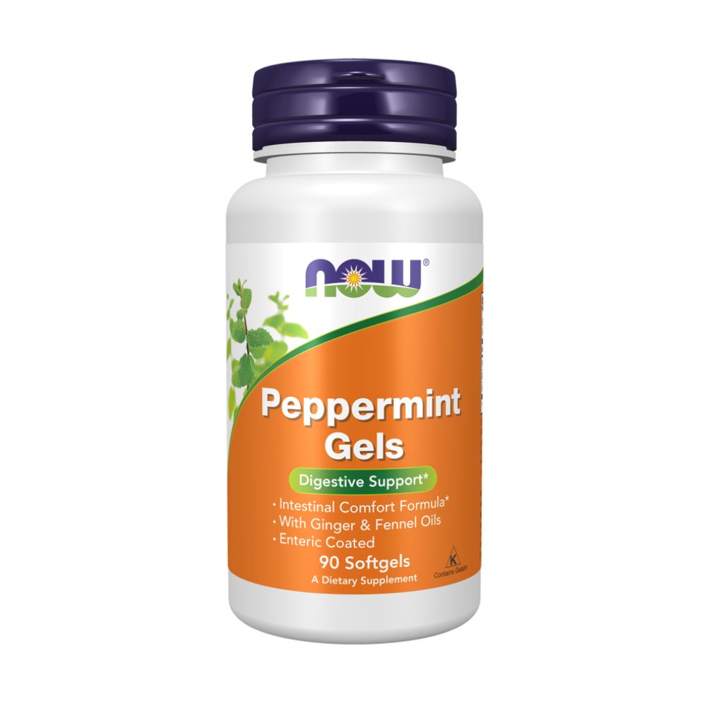 NOW Peppermint Gels, Мята Перечная Масло - 90 капсул