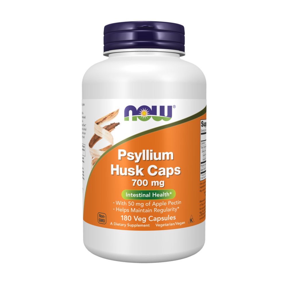 NOW Psyllium Husk Caps, Подорожник 700 мг + Яблочный Пектин - 180 капсул NOW Psyllium Husk Caps, Подорожник 700 мг + Яблочный Пектин - 180 капсул
