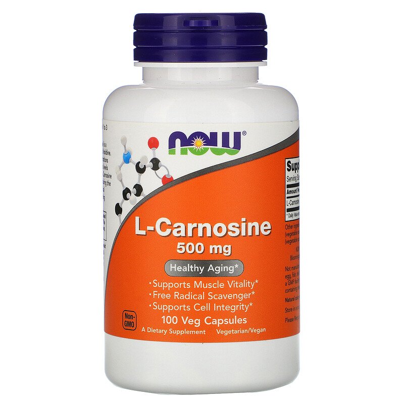 NOW L-Carnosine, L-Карнозин 500 мг - 100 капсул