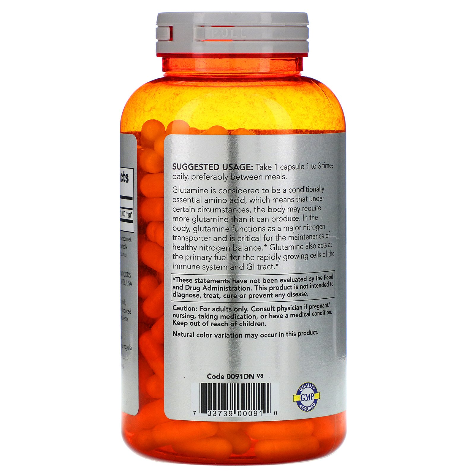 L-Glutamine, L-Глютамин 1000 мг - 240 капсул