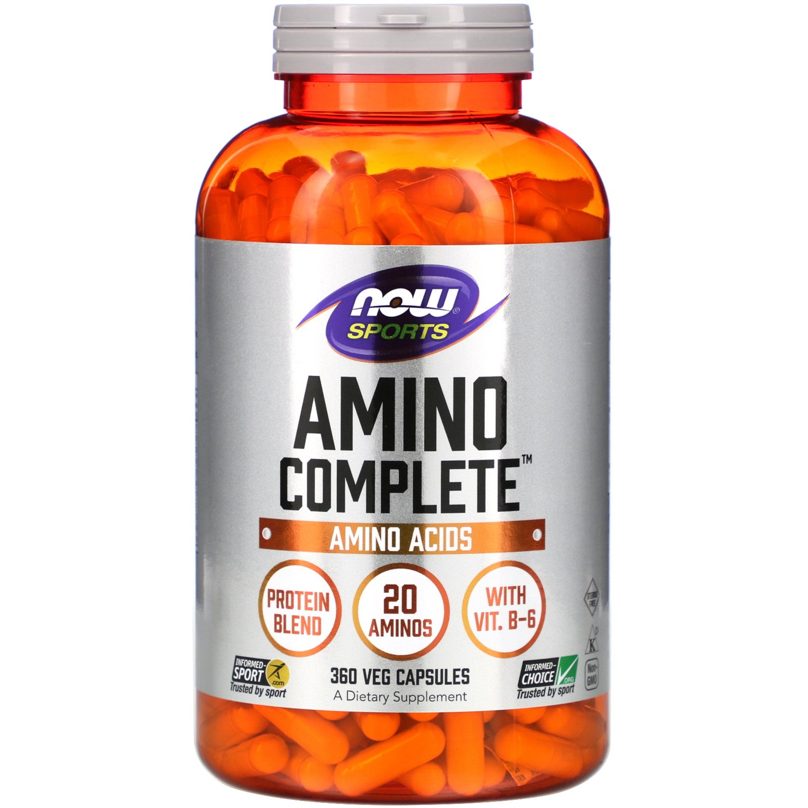 NOW Amino Complete, Аминокомплекс, Полный Спектр Аминокислот - 360 капсул