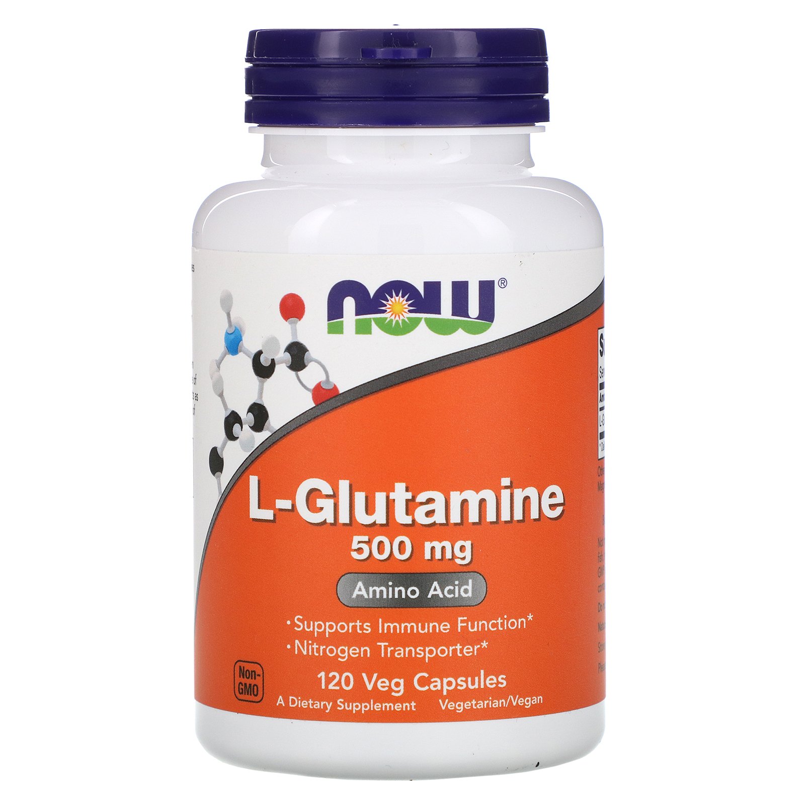 NOW L-Glutamine, L-Глутамин 500 мг - 120 капсул