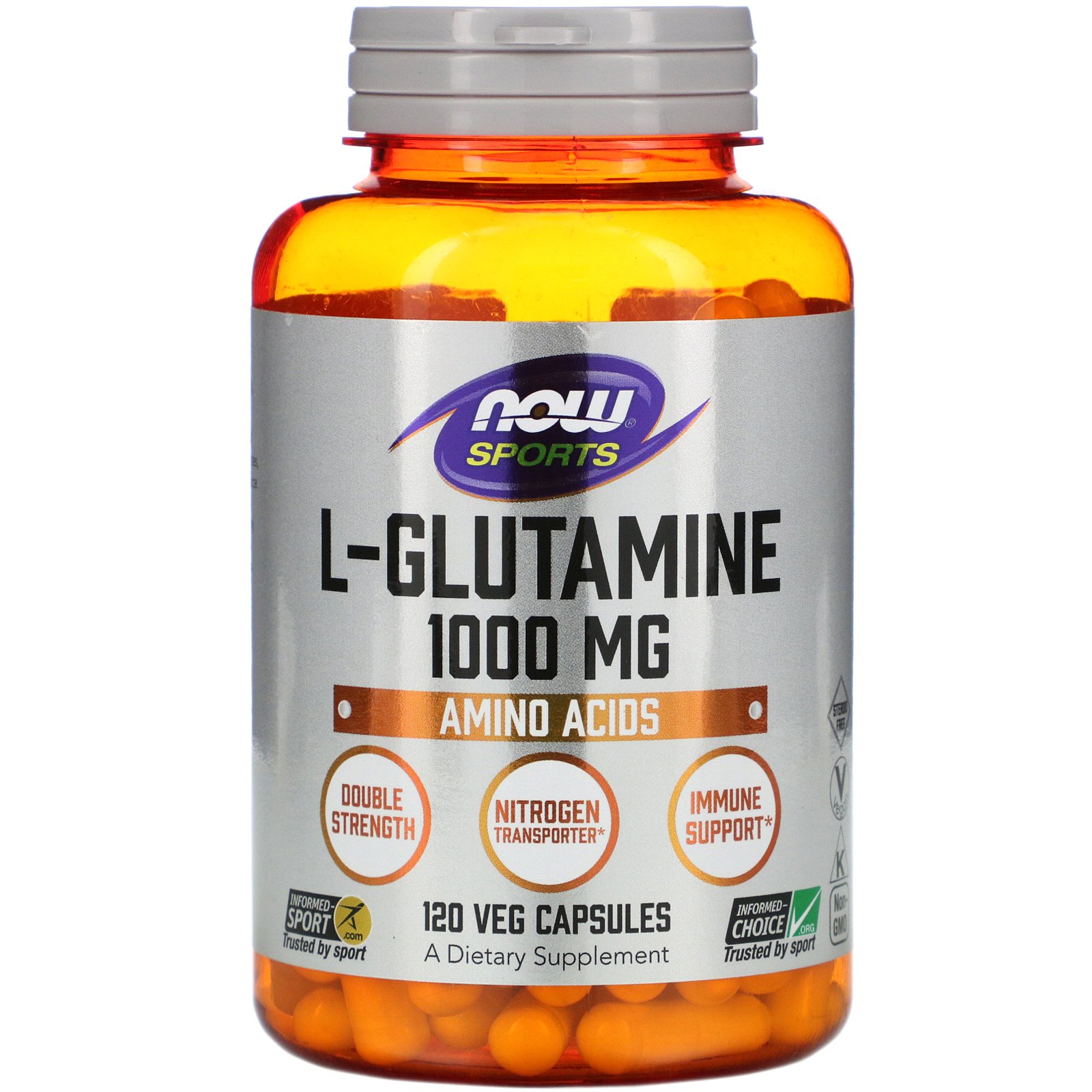 NOW L-Glutamine, L-Глутамин 1000 мг - 120 капсул