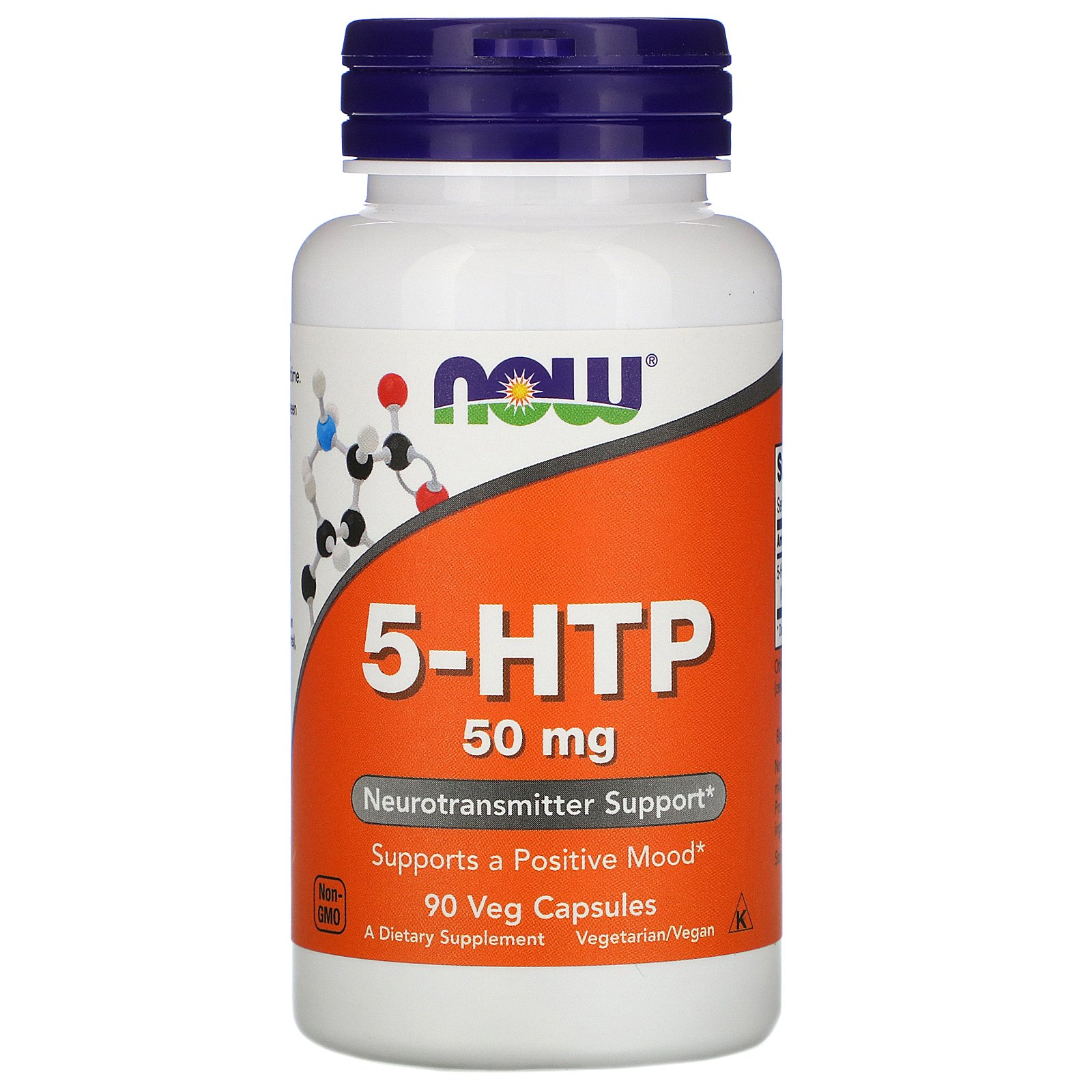 NOW 5-HTP, 5-ГидроксиТриптофан 50 мг - 90 вегетарианских капсул