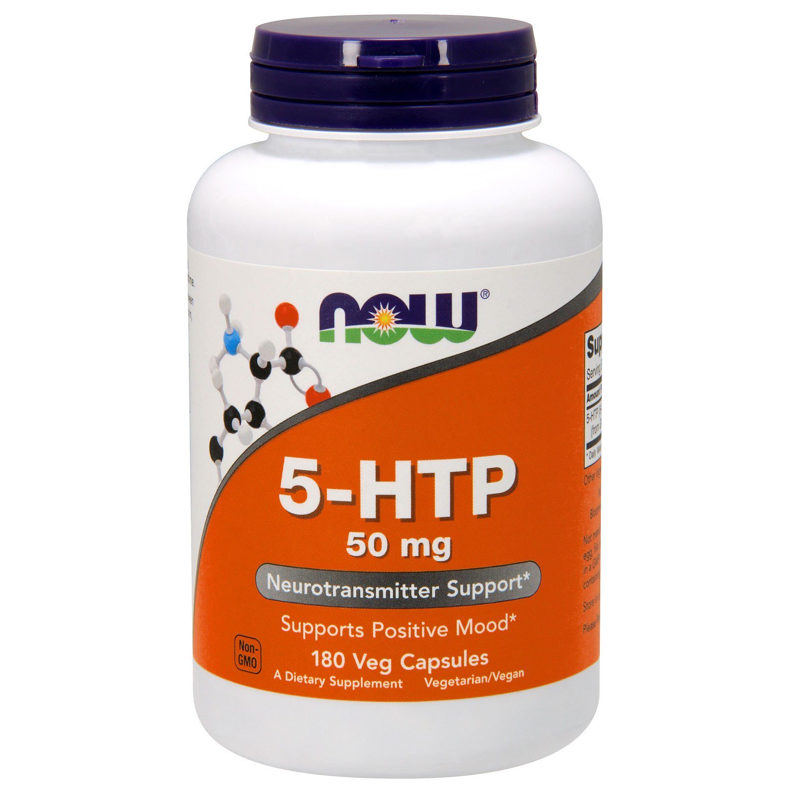 NOW 5-HTP, 5-ГидроксиТриптофан 50 мг - 180 вегетарианских капсул