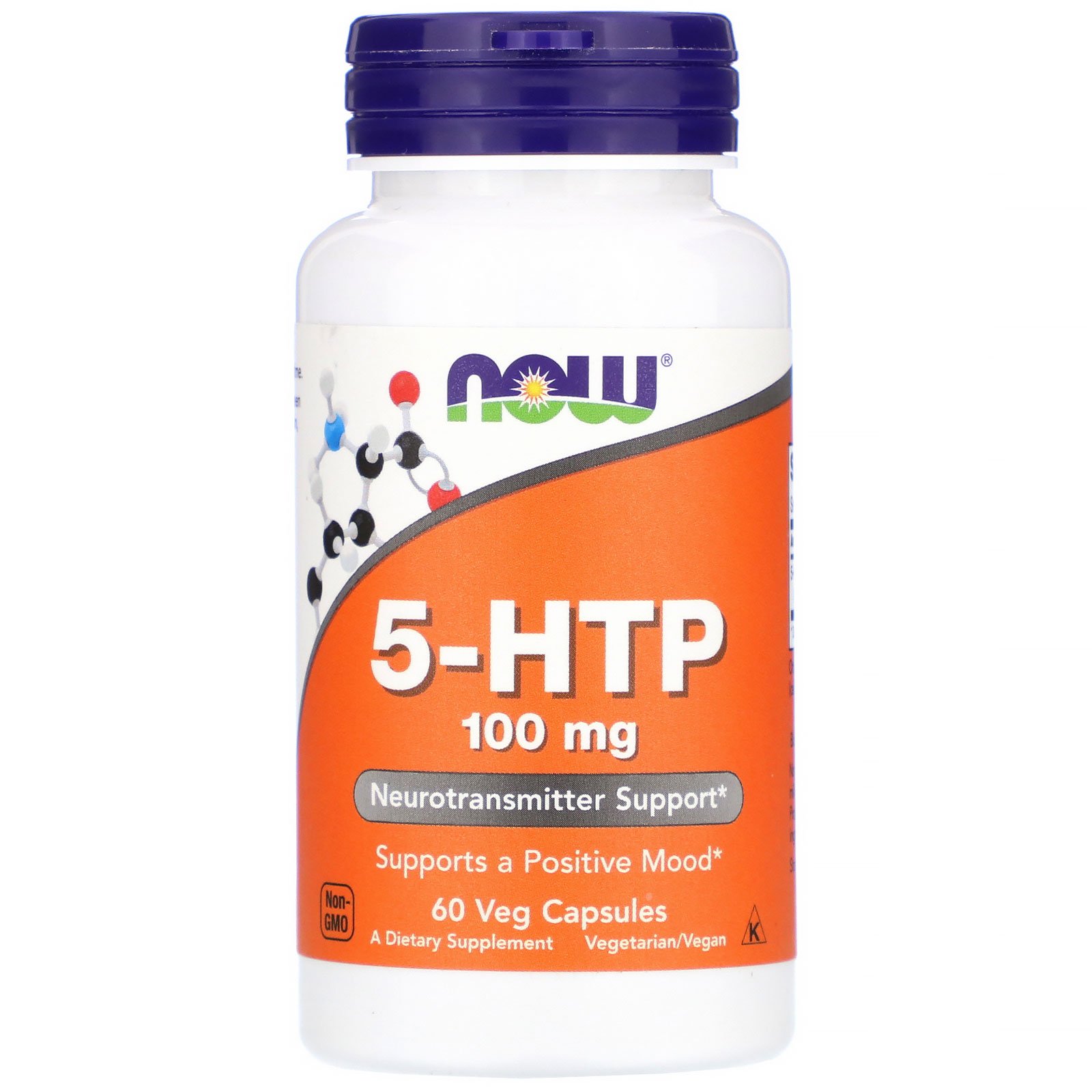 NOW 5-HTP, 5-ГидроксиТриптофан 100 мг - 60 вегетарианских капсул