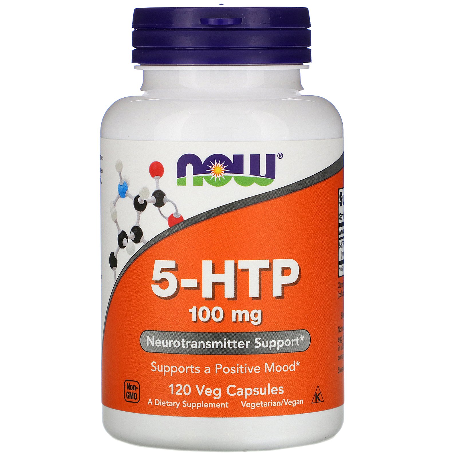 NOW 5-HTP, 5-ГидроксиТриптофан 100 мг - 120 вегетарианских капсул