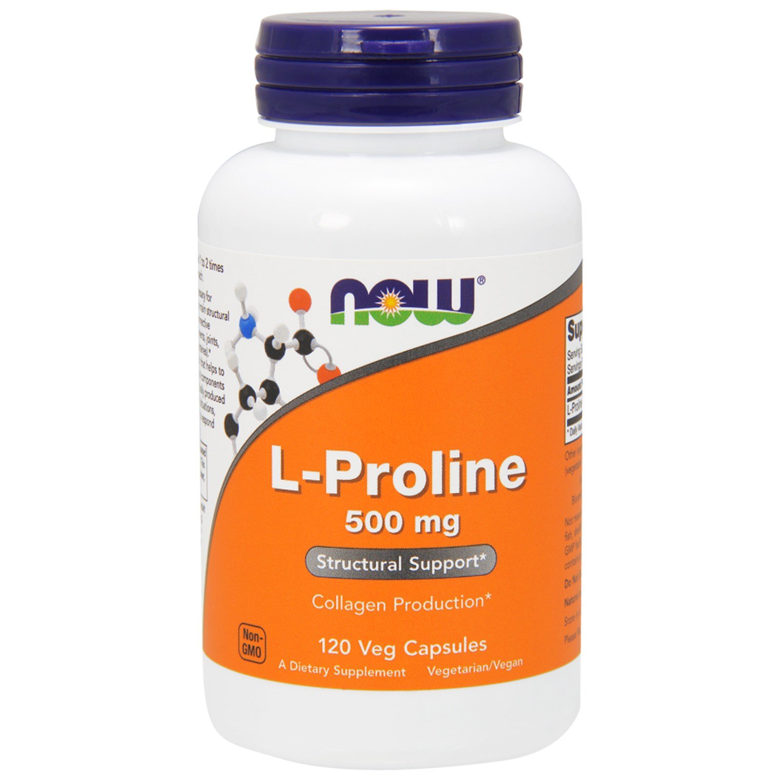 NOW L-Proline, L-Пролин 500 мг - 120 капсул