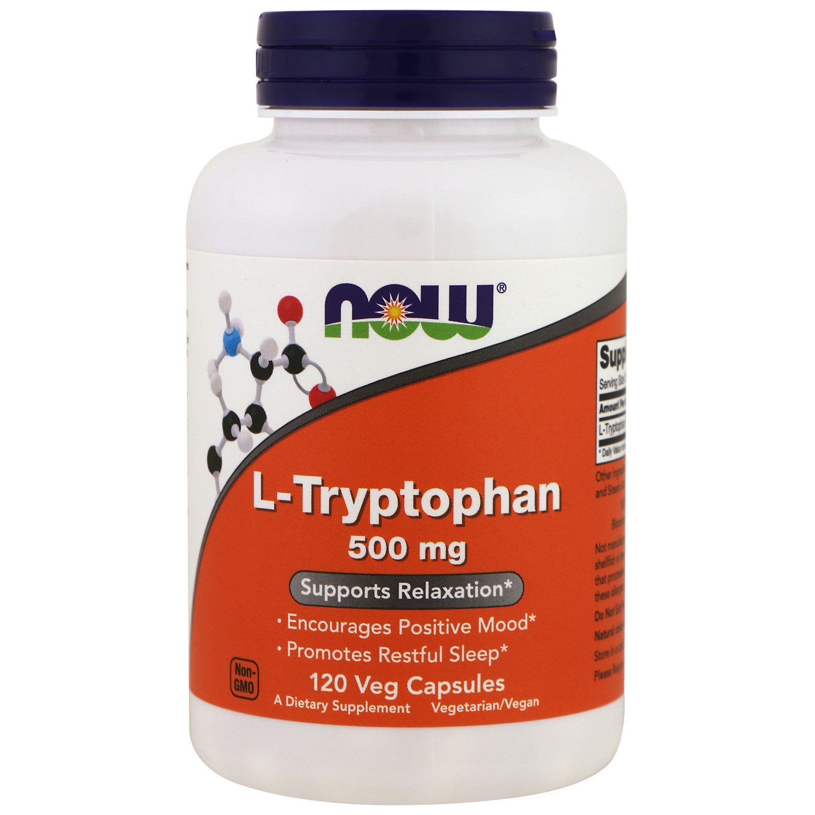 NOW L-Tryptophan, L-Триптофан 500 мг - 120 капсул